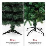 7ft Artificial Christmas Tree Xmas Pine Tree with Solid Metal Legs Perfect for Indoor and Outdoor Holiday Decoration, Green comes with one set of led string lights