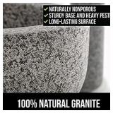 Gorilla Grip Original Mortar and Pestle Set, Large Size,, Slip Resistant Bottom, Heavy Duty Unpolished Granite, Molcajete Guacamole Bowl, Kitchen Spices, Pesto Grinder, Gray