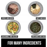 Gorilla Grip Original Mortar and Pestle Set, Large Size,, Slip Resistant Bottom, Heavy Duty Unpolished Granite, Molcajete Guacamole Bowl, Kitchen Spices, Pesto Grinder, Gray