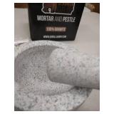 Gorilla Grip Original Mortar and Pestle Set, Large Size,, Slip Resistant Bottom, Heavy Duty Unpolished Granite, Molcajete Guacamole Bowl, Kitchen Spices, Pesto Grinder, Gray