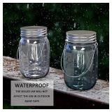 Mason Jar Lights Hanging, Cordless Lanterns for Patio, Battery Operated Tabletop Lamp with LED Bulb, Outdoor Indoor Decor for Garden Camping Picnic Party Fireplace Hallway Stairs (2 Pack-with Timer