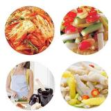 Fermentation Crock Jar 5 Liter / 1.3 Gallon - Stoneware Pot for Fermenting, Pickling Kimchi, Pickles, Vegetables, Kombucha - Glazed Fermenter with Stone Weights, Lid & Pickle Tamper