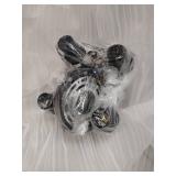 T&A 4-Light Rustic Chandelier,Farmhouse Chandelier Light Fixture Square Cage Chandelier with Oak Wood and Iron Finish for Entryway Dining Rooms Stairway Bedroom Living Room