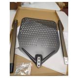 Perforated Pizza Peel, Rectangular Pizza Turning Peel, Professional Anodized Aluminum Turning Pizza Paddle