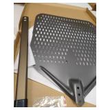 Perforated Pizza Peel, Rectangular Pizza Turning Peel, Professional Anodized Aluminum Turning Pizza Paddle