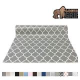Gorilla Grip Original Smooth Top Slip-Resistant Drawer and Shelf Liner, Non Adhesive Roll, 17.5 Inch x 20 FT, Durable Kitchen Cabinet Shelves Liners for Kitchens Drawers, Quatrefoil White Gray