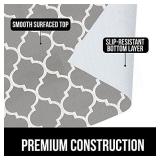 Gorilla Grip Original Smooth Top Slip-Resistant Drawer and Shelf Liner, Non Adhesive Roll, 17.5 Inch x 20 FT, Durable Kitchen Cabinet Shelves Liners for Kitchens Drawers, Quatrefoil White Gray