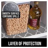 Gorilla Grip Original Smooth Top Slip-Resistant Drawer and Shelf Liner, Non Adhesive Roll, 17.5 Inch x 20 FT, Durable Kitchen Cabinet Shelves Liners for Kitchens Drawers, Quatrefoil White Gray