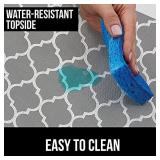 Gorilla Grip Original Smooth Top Slip-Resistant Drawer and Shelf Liner, Non Adhesive Roll, 17.5 Inch x 20 FT, Durable Kitchen Cabinet Shelves Liners for Kitchens Drawers, Quatrefoil White Gray