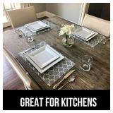 Gorilla Grip Original Smooth Top Slip-Resistant Drawer and Shelf Liner, Non Adhesive Roll, 17.5 Inch x 20 FT, Durable Kitchen Cabinet Shelves Liners for Kitchens Drawers, Quatrefoil White Gray