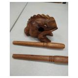 Deluxe Medium 4" Wood Frog Guiro Rasp - Musical Instrument Tone Block