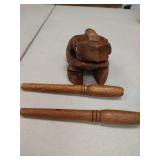 Deluxe Medium 4" Wood Frog Guiro Rasp - Musical Instrument Tone Block