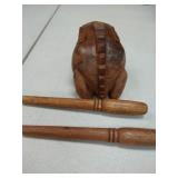 Deluxe Medium 4" Wood Frog Guiro Rasp - Musical Instrument Tone Block