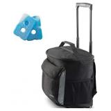 2 in 1 Insulated Rolling Cooler Backpack with Wheels Roller Bag, Insulated Leak Proof, Roller Backpack Lunch Bag for Men and Women, Camping, Picnics, Hiking, Insulated Roller Bag - Fits 40 Cans does h