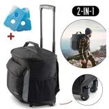 2 in 1 Insulated Rolling Cooler Backpack with Wheels Roller Bag, Insulated Leak Proof, Roller Backpack Lunch Bag for Men and Women, Camping, Picnics, Hiking, Insulated Roller Bag - Fits 40 Cans does h