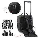 2 in 1 Insulated Rolling Cooler Backpack with Wheels Roller Bag, Insulated Leak Proof, Roller Backpack Lunch Bag for Men and Women, Camping, Picnics, Hiking, Insulated Roller Bag - Fits 40 Cans does h