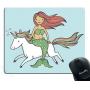 Gaming Mouse Pad Custom,Cute Mermaid Girl Riding a Unicorn Mouse Pad Personality Desings Gaming Mouse Pad 12x10 inches