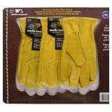 Wells Lamont Leather Gloves Medium 3 pairs