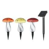3-Pack Red/Yellow/Orange Solar-Powered LED Path Lights