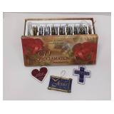 Christmas Lot: Proclamation Ornaments, Dish Towel, Blue Lights & Suction Cup Hooks