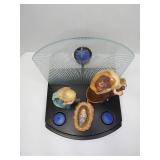 Really Nice PartyLite Nativity. Ceramic & Fabric + 5 candles & Storage Tub. Overall 10x9x11" Joseph