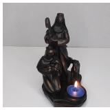 Beautiful PartyLite Nativity: 5 Pc. + 4 Candles. Joseph was repaired & the top of his staff is missing