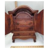 Old Jewelry Box. Solid & Possibly Homemade. Great Shape. missing drawer guides & 2 pull rings. Must see to appreciate.