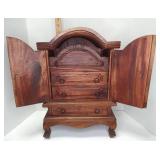 Old Jewelry Box. Solid & Possibly Homemade. Great Shape. missing drawer guides & 2 pull rings. Must see to appreciate.