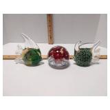 Art Glass: Fish, Flowers & Small Chalice. Superb Condition