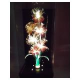 Vintage Fiber Optic Flower Lamp with non working Music Box