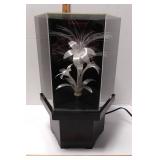 Large Rotating Fiber Optic Flower Lamp. 14 x 10 x 10"