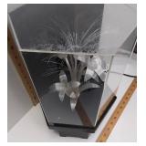 Large Rotating Fiber Optic Flower Lamp. 14 x 10 x 10"