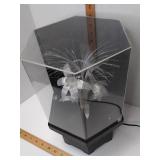Large Rotating Fiber Optic Flower Lamp. 14 x 10 x 10"