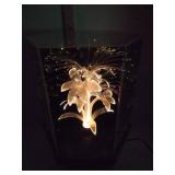 Large Rotating Fiber Optic Flower Lamp. 14 x 10 x 10"