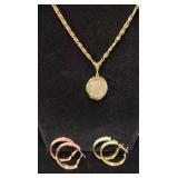 Necklace -16" Long plus Two Sets of Earrings