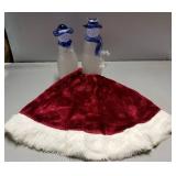 Christmas Tree Skirt with Glass Snowmen