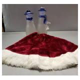 Christmas Tree Skirt with Glass Snowmen
