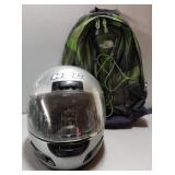 Motorcycle Helmet & The North Shore Book Bag