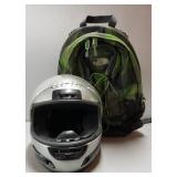 Motorcycle Helmet & The North Shore Book Bag