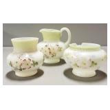Vintage Flowered Cream & Sugar Containers, (Chips are shown in photos)