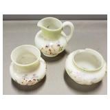 Vintage Flowered Cream & Sugar Containers, (Chips are shown in photos)