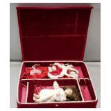 Christmas Porcelain, Jointed Doll-7" W/Felt Case