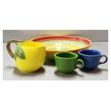 Lemon Pitcher,(Has been broken & reglued & Bowl is chipped. All shown in photos)