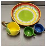 Lemon Pitcher,(Has been broken & reglued & Bowl is chipped. All shown in photos)