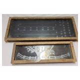 Cricket Score Board- 23"X9", Cabin Picture- 17-1/2"X 6"