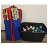 Hanging Christmas Supply Holder and Container of Ornaments