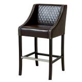 Milano 28-inch Brown Quilted Bonded Leather Barstool by Christopher Knight Home- Retail:$291.49