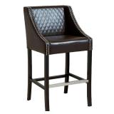 Milano 28-inch Brown Quilted Bonded Leather Barstool by Christopher Knight Home- Retail:$291.49