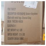 WOVENBYRD Modern Armless Curved Back Dining Chair with metal base- Retail:$106.49