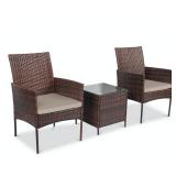 Pyramid Home Decor Rattan Patio 3-Piece Bistro Set- Retail:$188.99